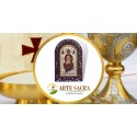 Icona sacra artigianale Greco Bizantina Madonna con bambino 