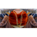  offerta vendita online borsa lapin rex tinto arancio - occasione vendita online borsa in pelliccia